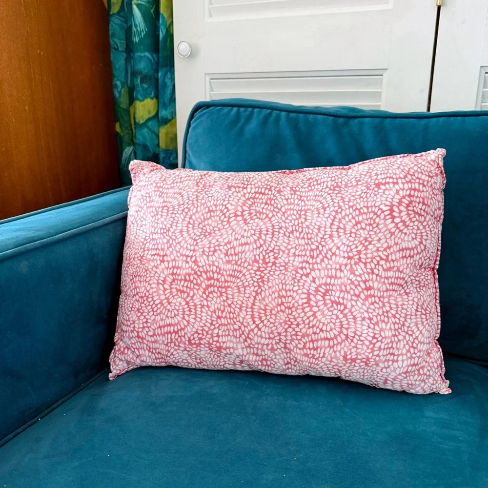 Threshold Target Sunflower Decor Pillow Cotton Floral Reversible Pink White EUC